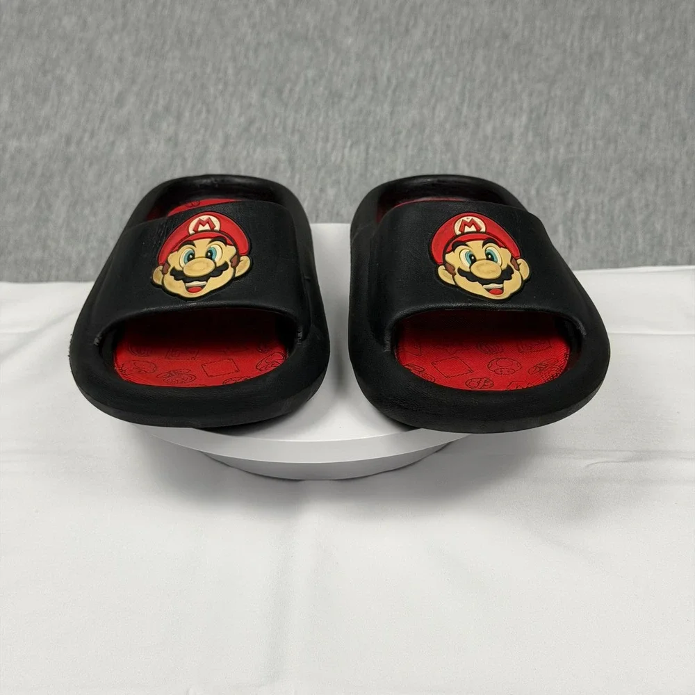 2 For 8 Dollars SALE Kids Black and Red Mario Brothers Slide Sandals